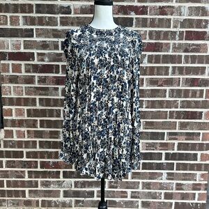 Free People Blue Floral Tunic Mini Dress EUC